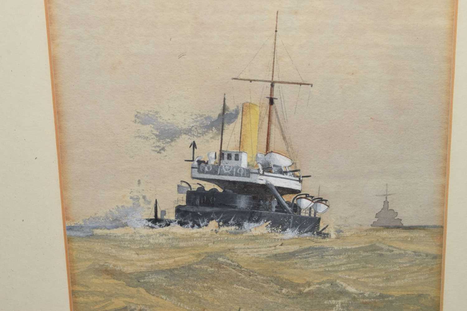 Fred T. Jane - Watercolour - 'HMS Hecate' and Kenneth Allington Yockney - Watercolour - 'View of Por - Image 10 of 12