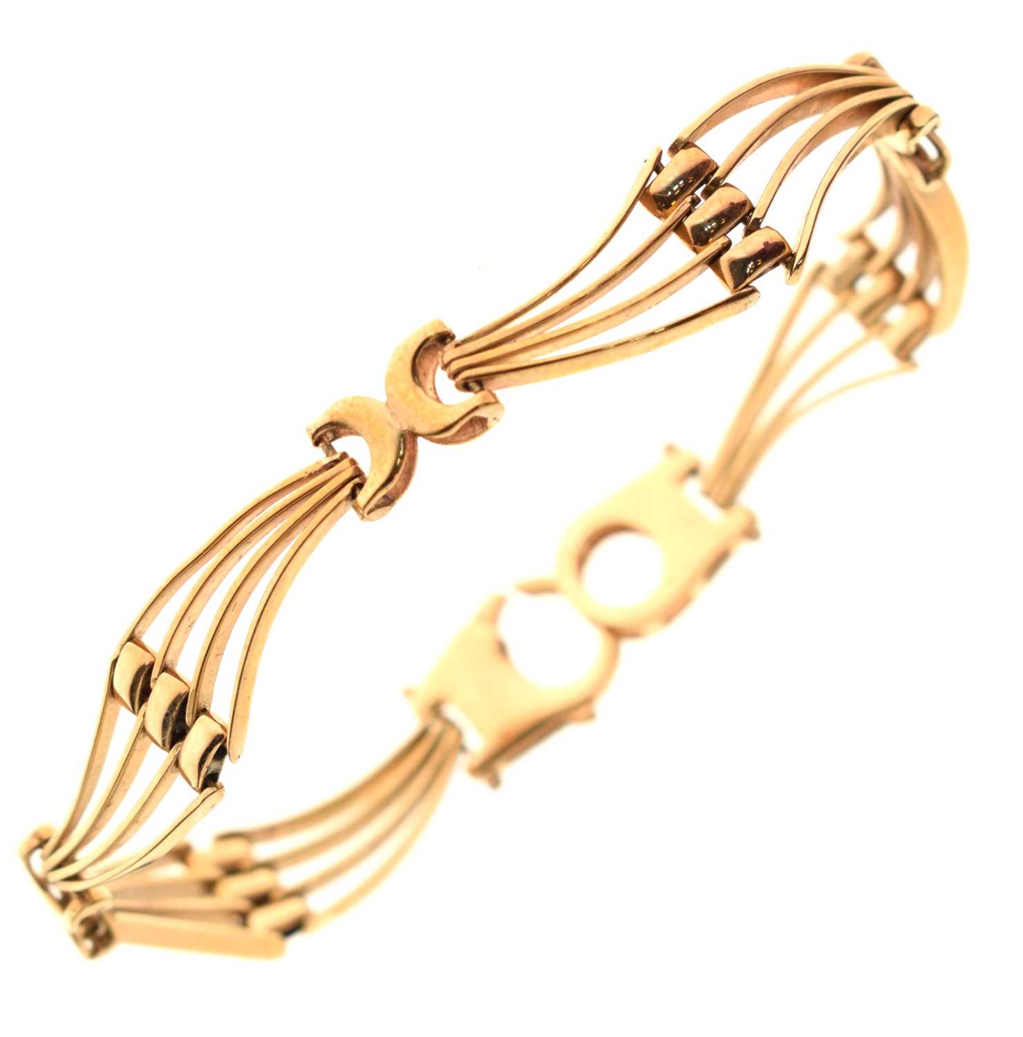 9ct gold fancy gate link bracelet