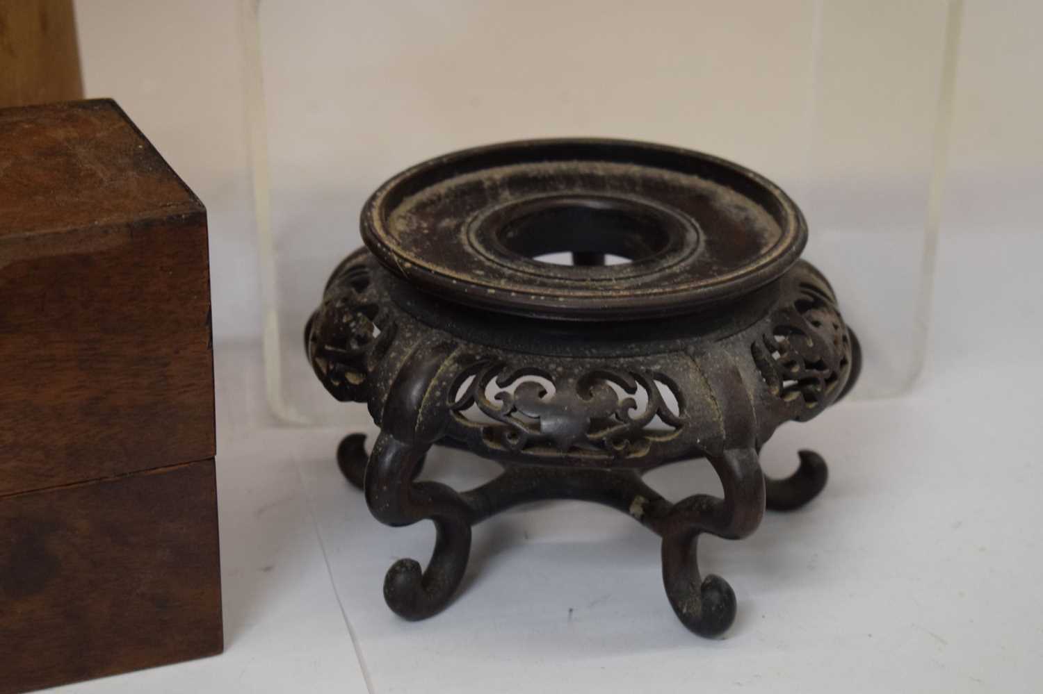 Small 19th century mahogany box, vase stand, etc - Image 4 of 11
