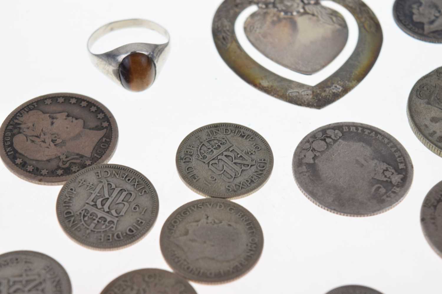 Quantity of GB coinage, together with a small quantity of silver jewellery - Image 4 of 10