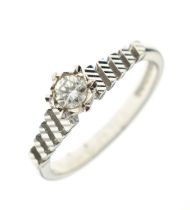 Diamond solitaire 18ct white gold ring