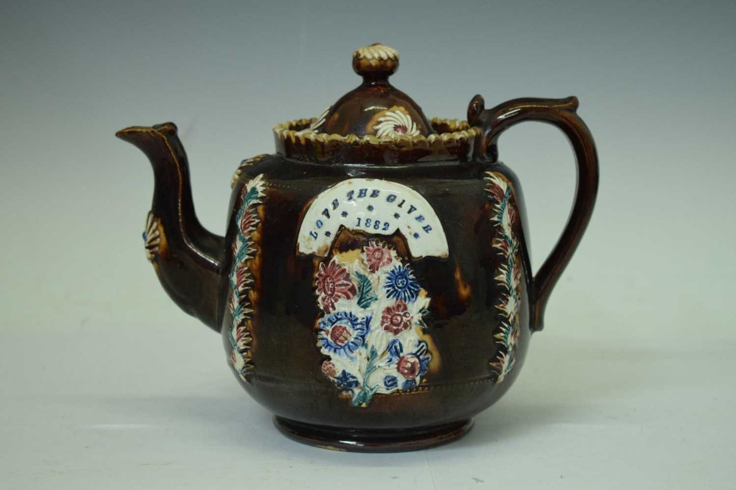 Measham Bargeware teapot - Image 2 of 12