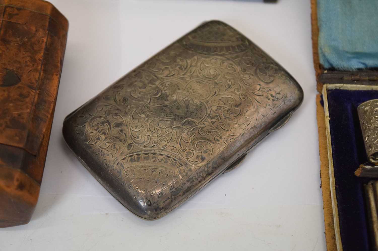 Late Victorian silver cigarette case, together with interesting miscellaneous items - Image 7 of 10