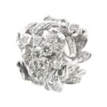 Diamond multi-stone dress ring in the form of a flower