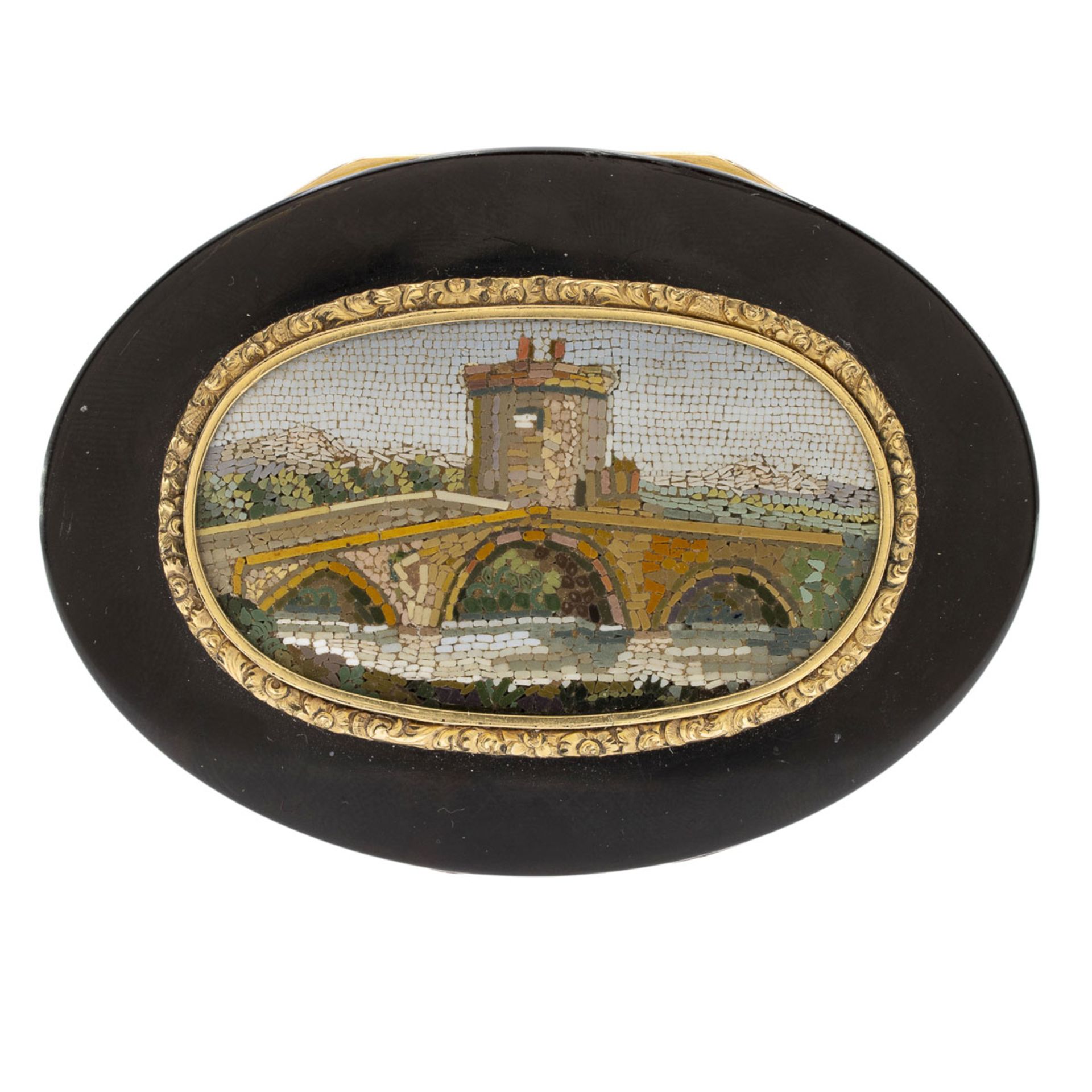 Lacquer, yellow gold and micromosaic snuffbox - Bild 2 aus 3