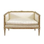 Golden lacquered wooden sofa