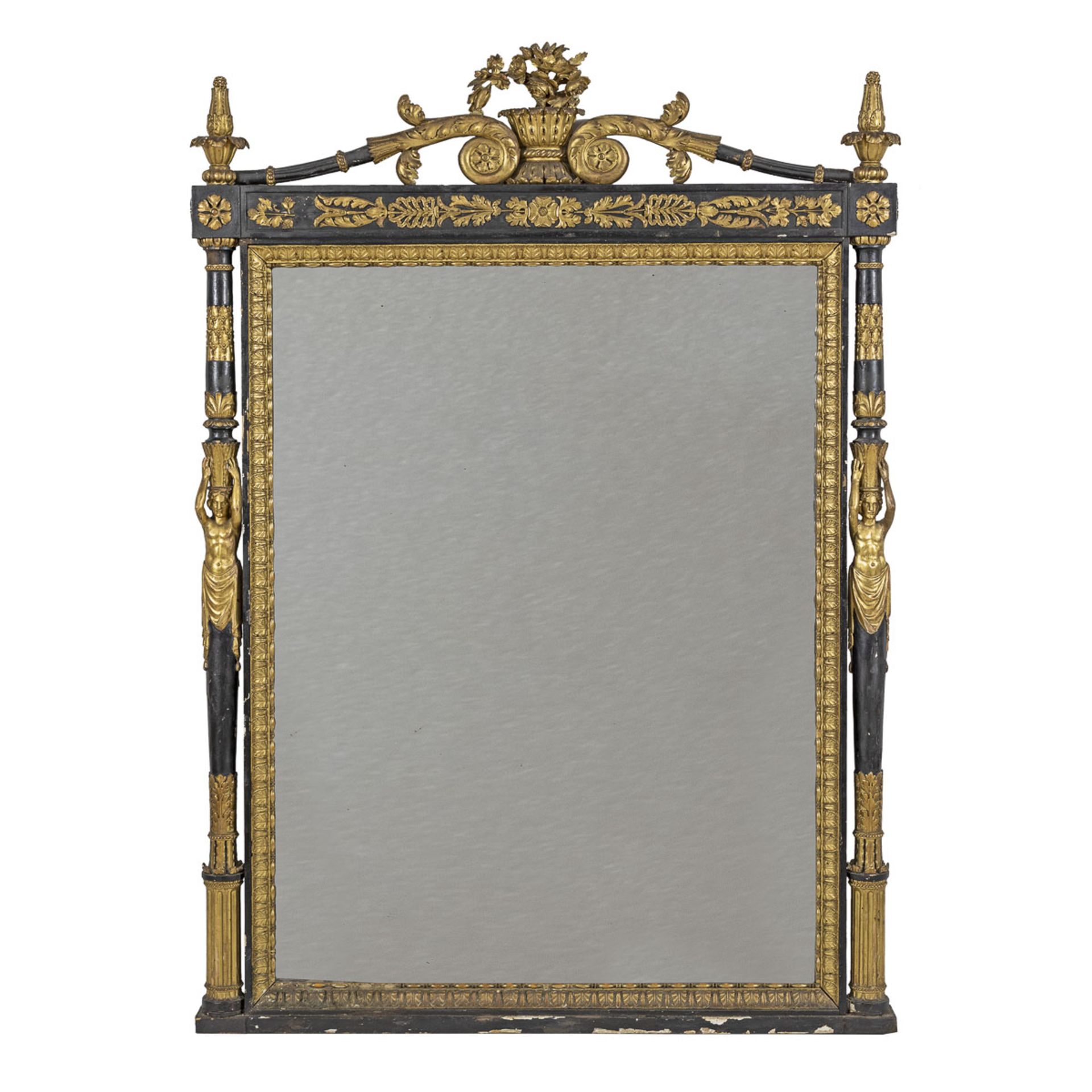 lacquered and gilded wood mirror