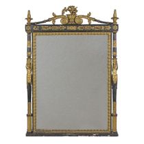 lacquered and gilded wood mirror