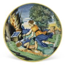 Polychrome majolica plate