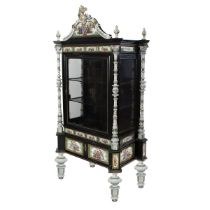 Wood and porcelain display cabinet