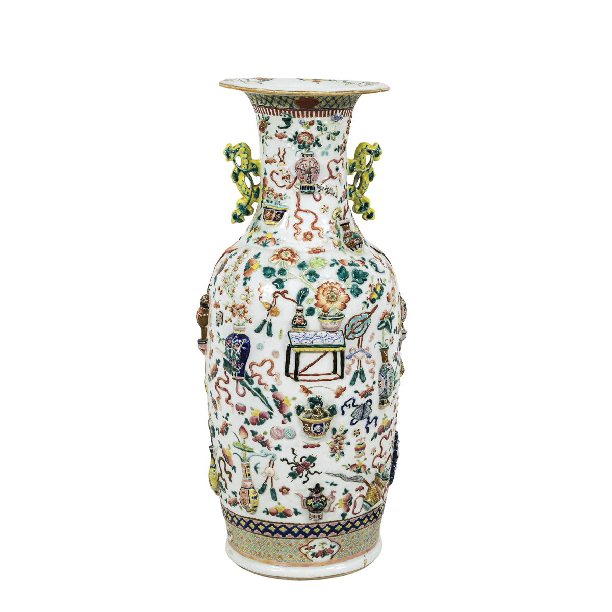 Famille Rose porcelain vase - Image 2 of 2