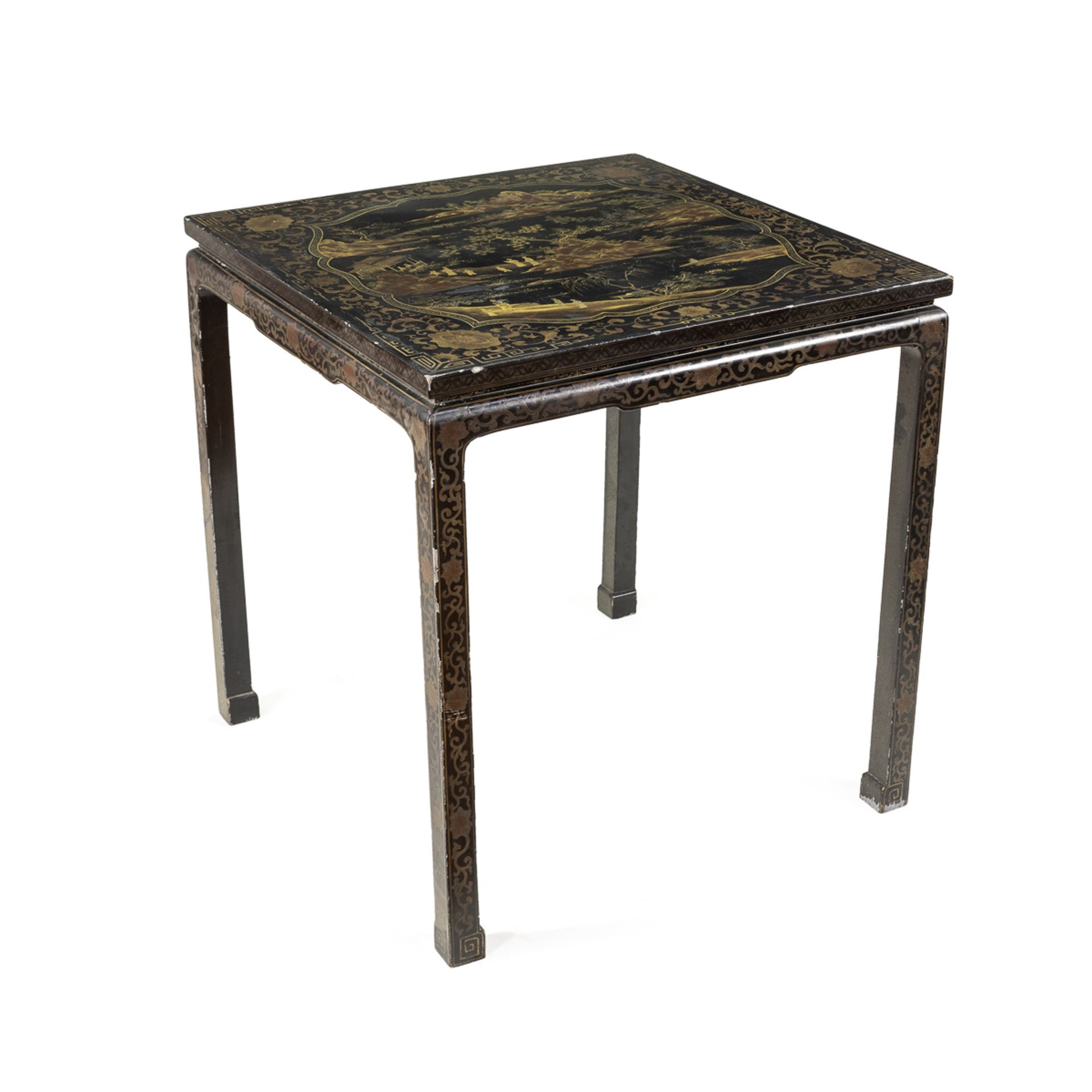 Square lacquered wood coffee table