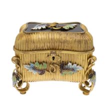 Golden metal jewelry box