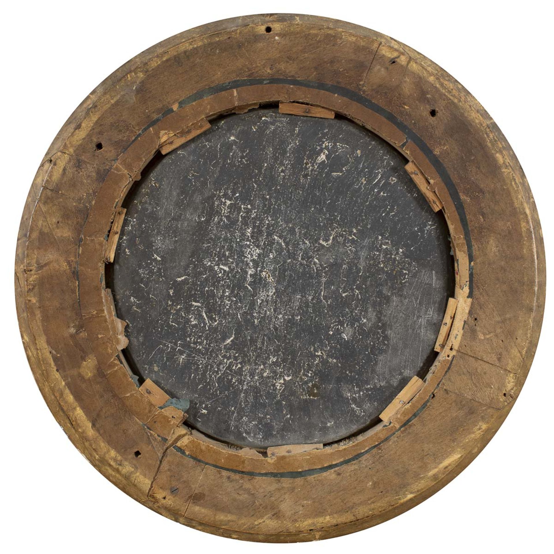 Circular micromosaic plaque on black Belgian - Bild 3 aus 3