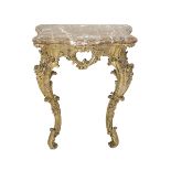 Gilded wood and marble console