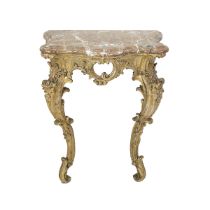 Gilded wood and marble console