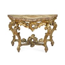 Gilded wood and marble console