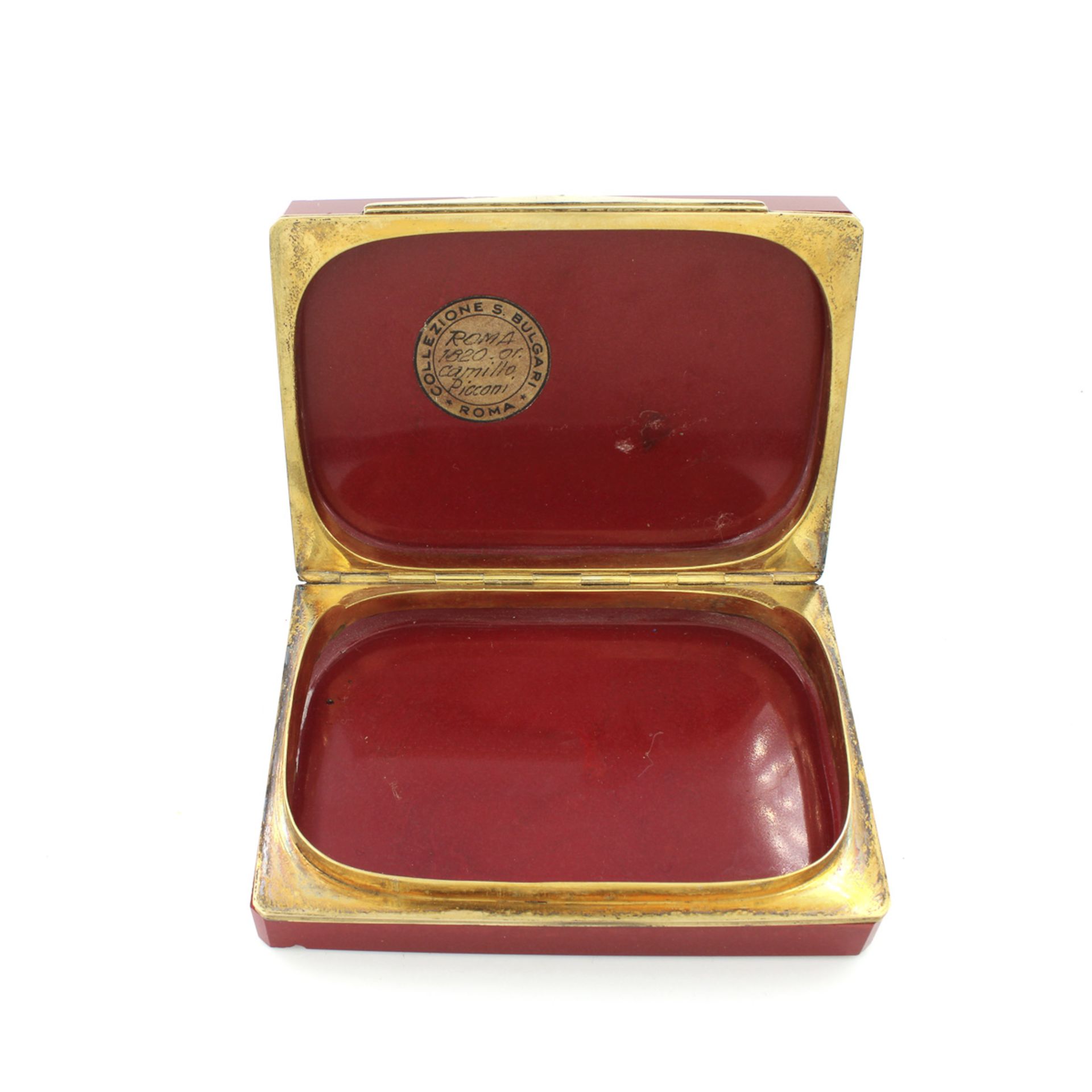 Red glass paste, gold and micromosaic snuffbox - Bild 3 aus 3