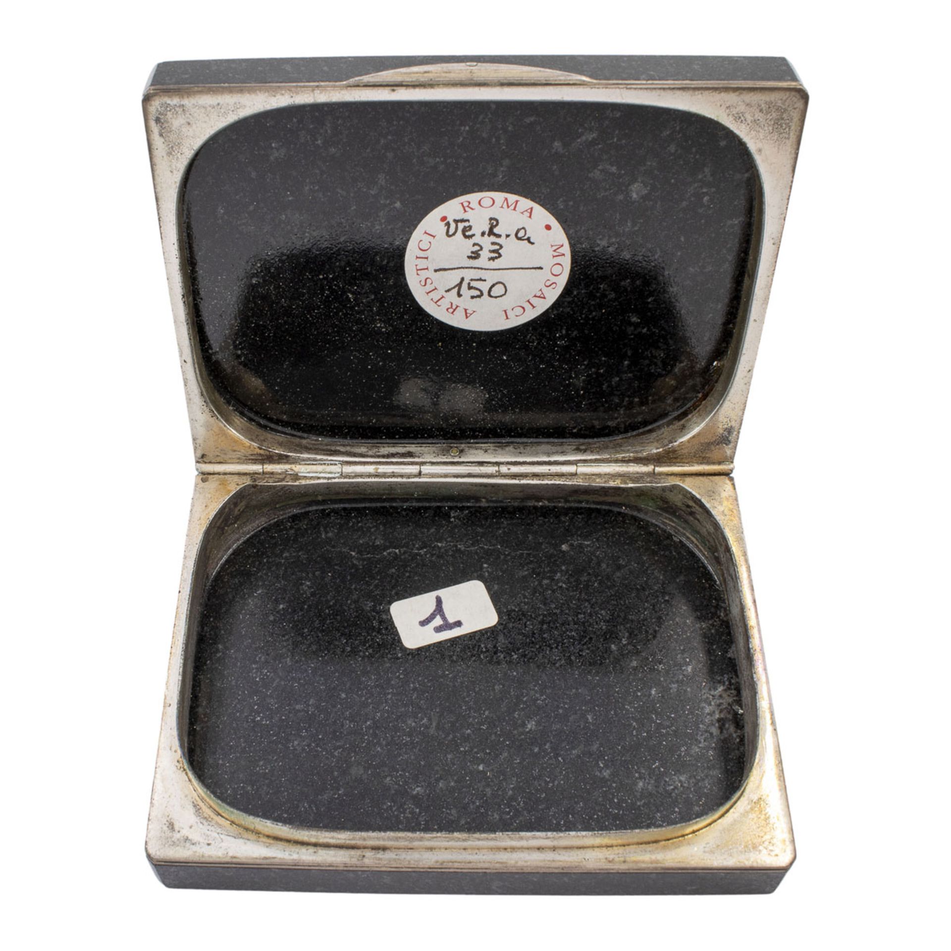Granite, silver and micromosaic snuffbox - Image 3 of 3