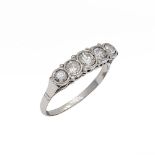 Antique riviere ring in platinum and diamonds