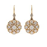 18kt rose gold and diamond leverback earrings