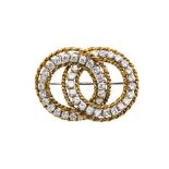 18kt two-color gold and diamonds brooch
