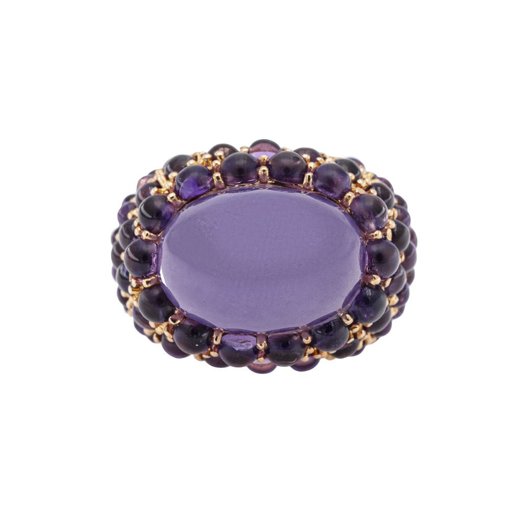 Mimi 18kt rose gold, lavender jade and amethysts cocktail ring - Image 3 of 3