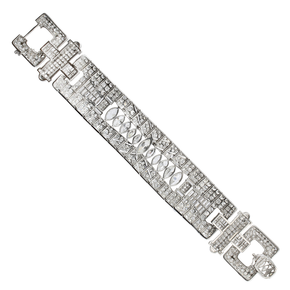 Decò bracelet in platinum and diamonds and black onyx - Image 3 of 3