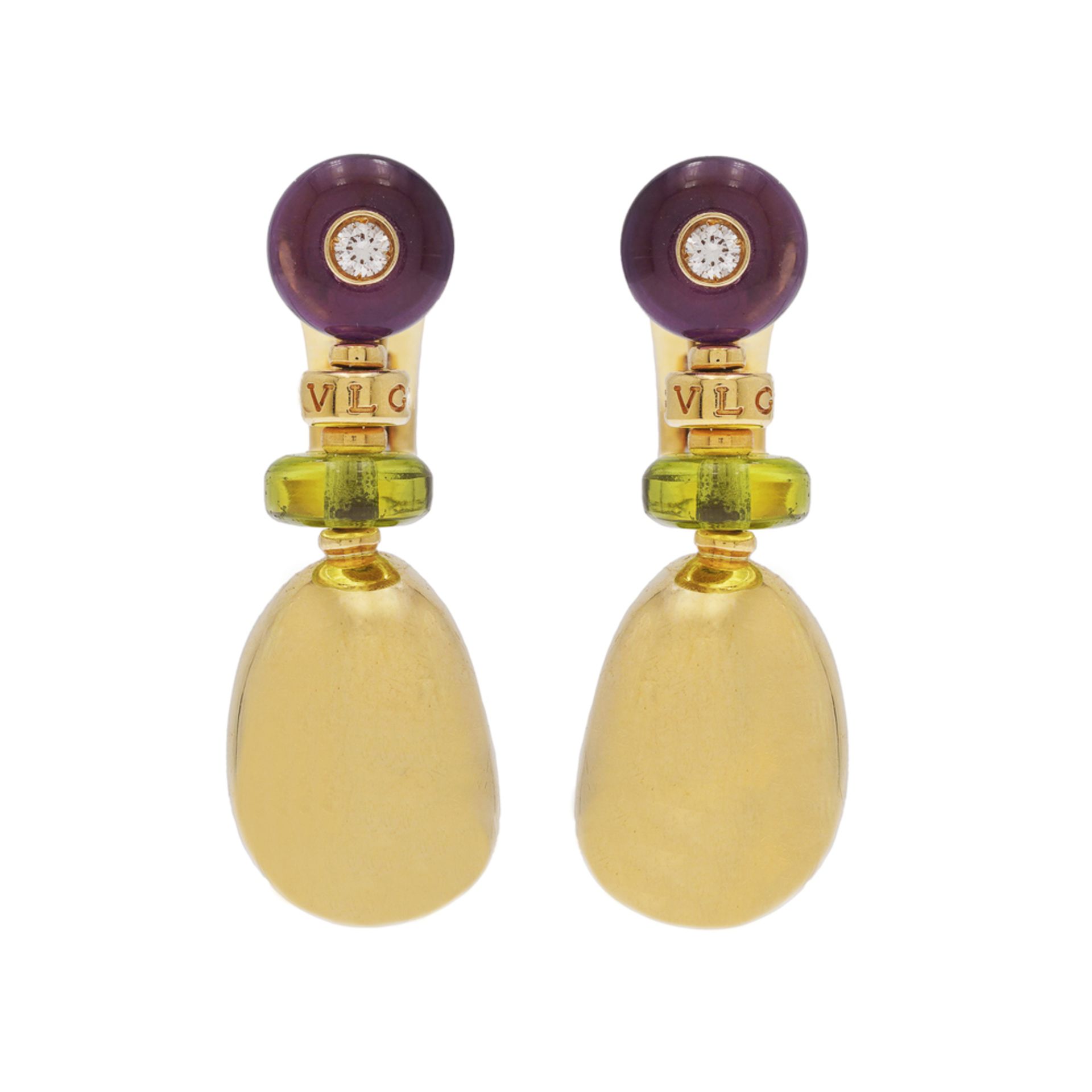 Bulgari Mediterranean Eden collection pendant earrings