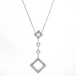 18kt white gold and diamonds geometric pendant