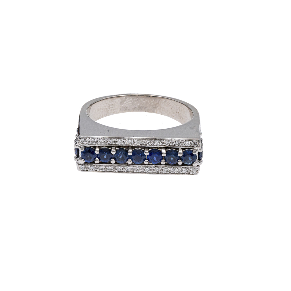 18kt white gold with sapphires and diamonds ring - Image 2 of 2