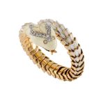 18kt yellow gold and enamel Snake ring