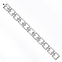 18kt white gold and diamonds geometric motif bracelet