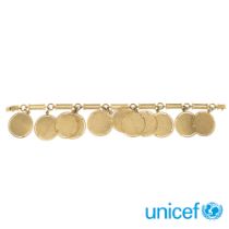 18kt yellow gold geometric link bracelet