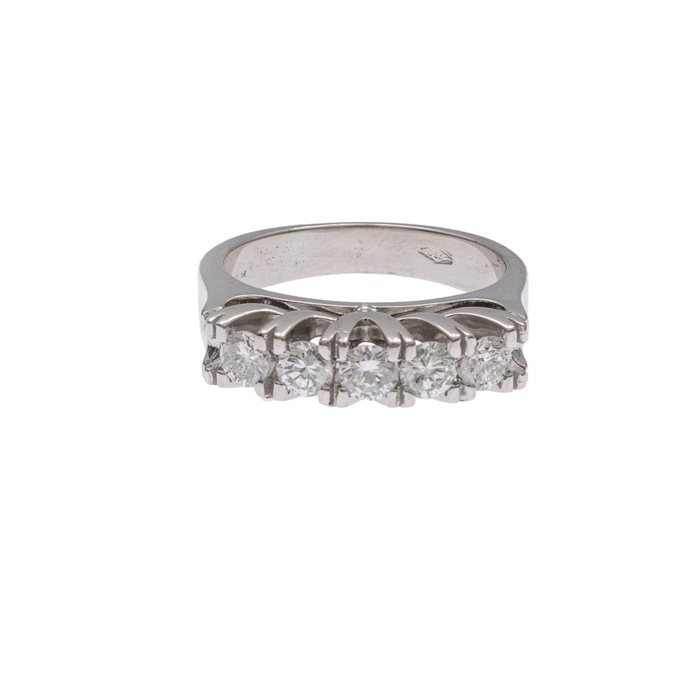 18kt white gold and five diamonds Rivière ring - Image 2 of 2