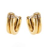 18kt yellow gold and diamonds lobe earrings