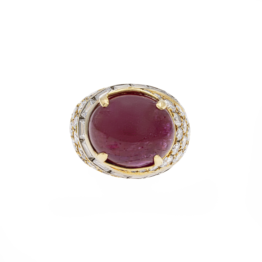 18kt yellow gold, natural Burmese ruby circa 22.49 ct ring - Image 2 of 3