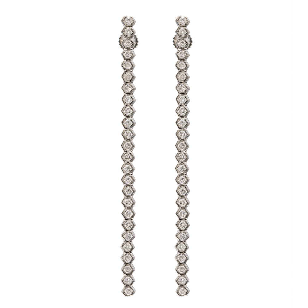 18kt white gold and diamonds tennis earrings