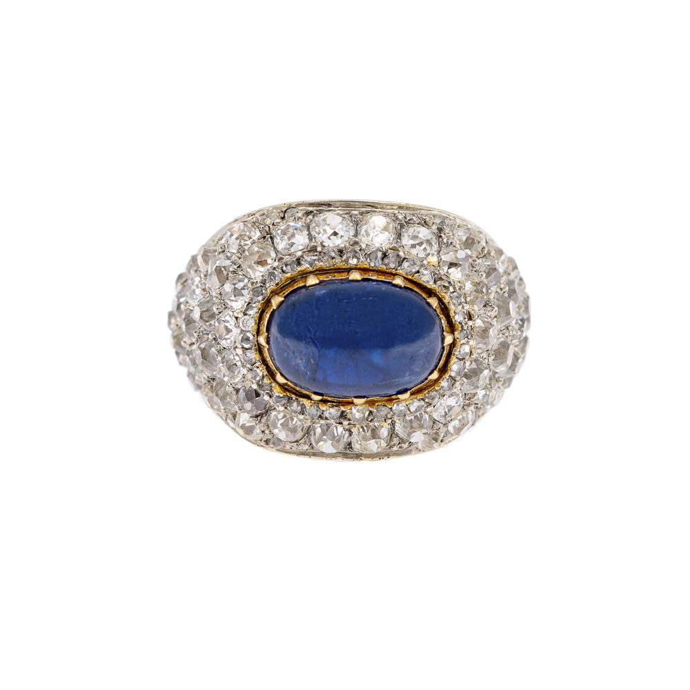 Petochi, yellow gold and silver, natural sapphire and diamonds ring - Image 2 of 3