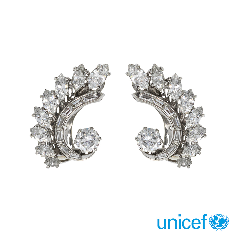 18kt white gold and diamonds lobe earrings