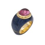 18kt yellow gold and pink tourmaline ring