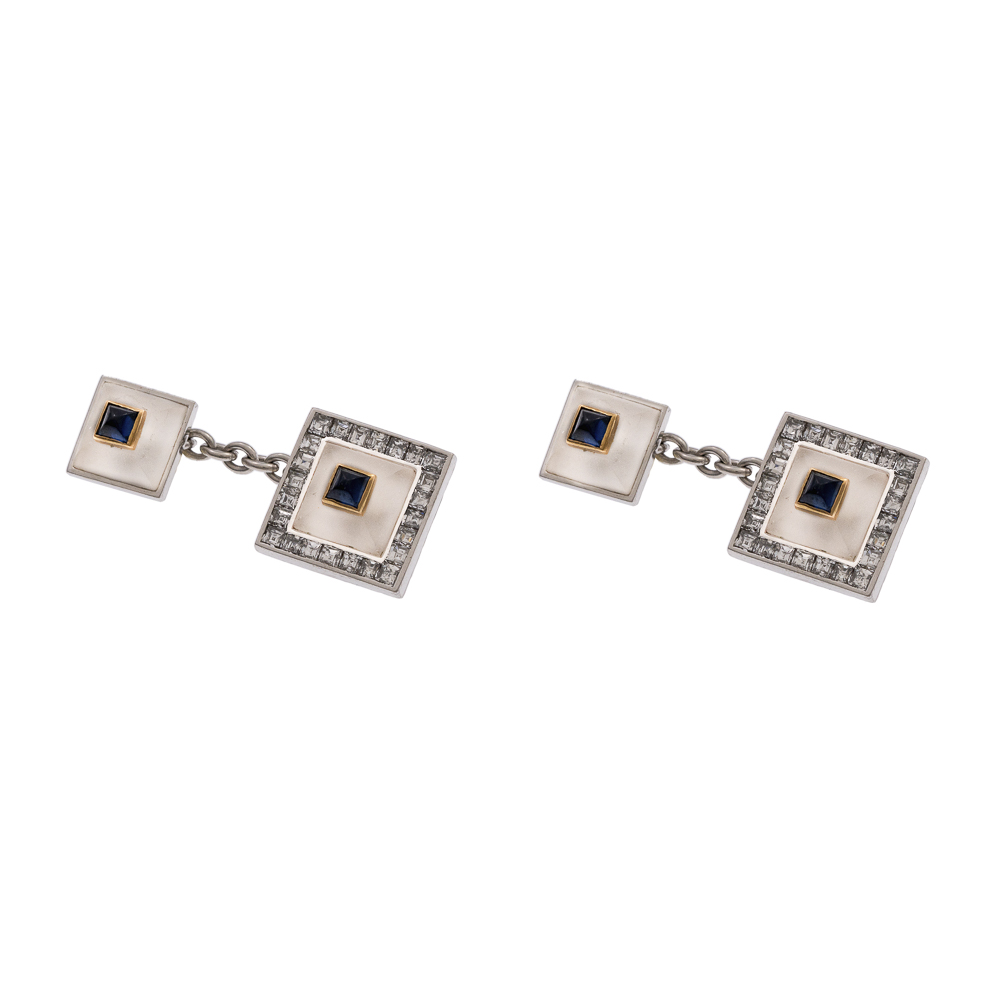 Boucheron 18kt white gold cufflinks