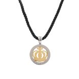 Bulgari 18kt yellow gold and steel Corona pendant