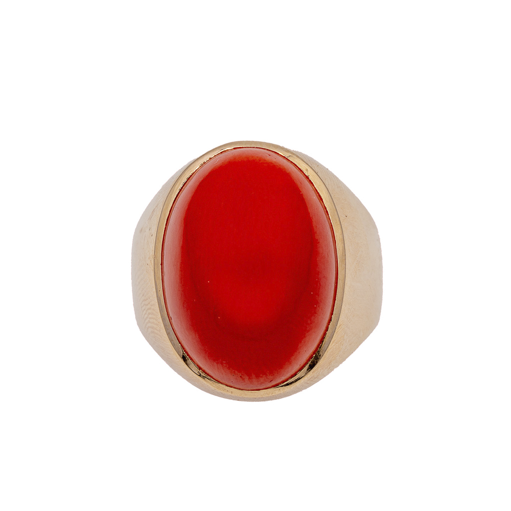 18kt rose gold and red coral ring - Image 2 of 2