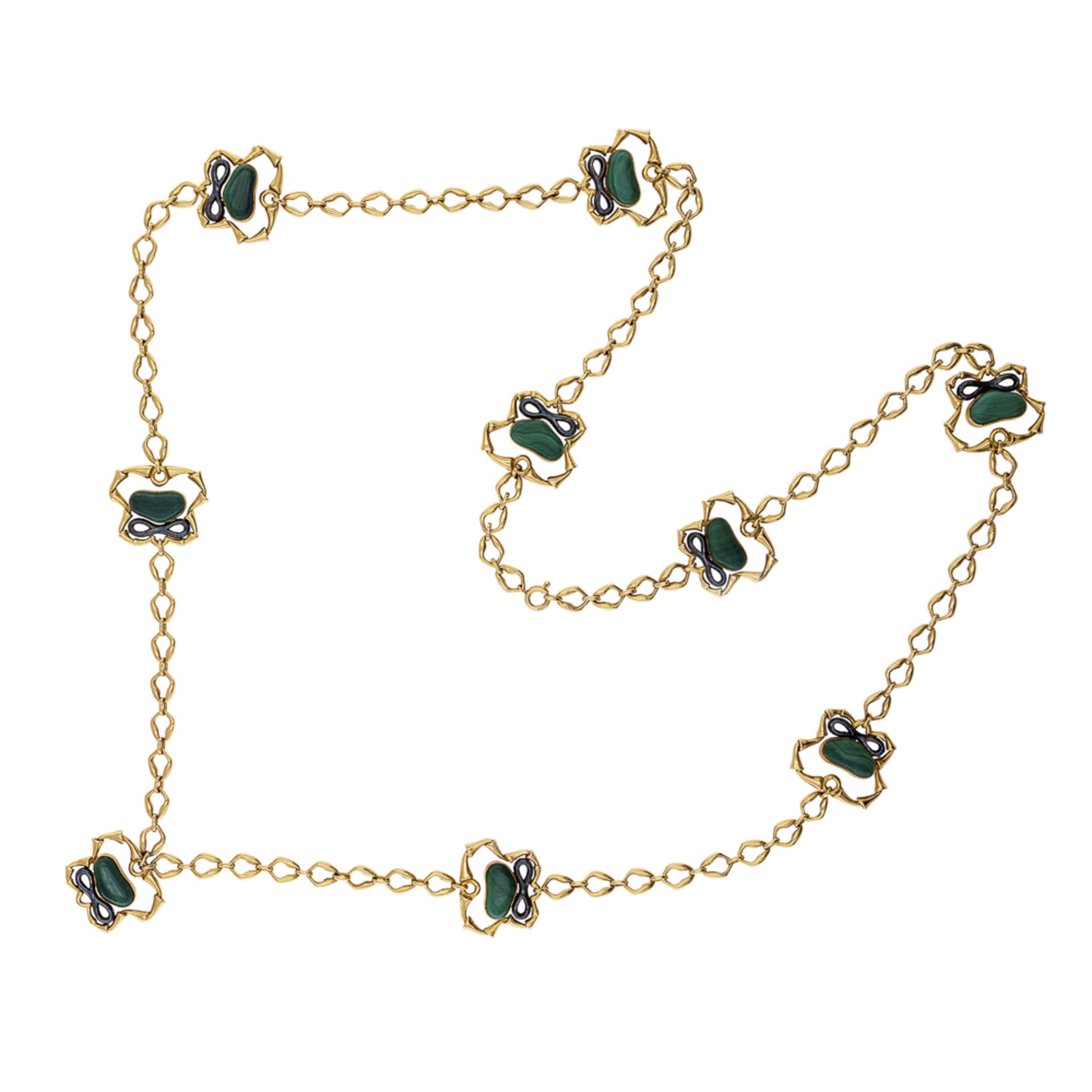 Bulgari long 18kt yellow and burnished gold necklace - Image 2 of 3