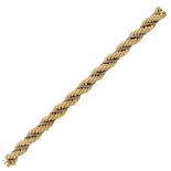 18kt yellow and white gold torchon bracelet