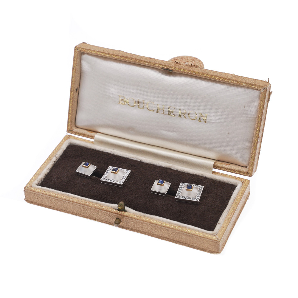 Boucheron 18kt white gold cufflinks - Bild 2 aus 3