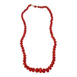 Antique single strand of barrel coral necklace