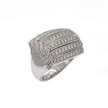 18kt white gold and diamonds geometric ring