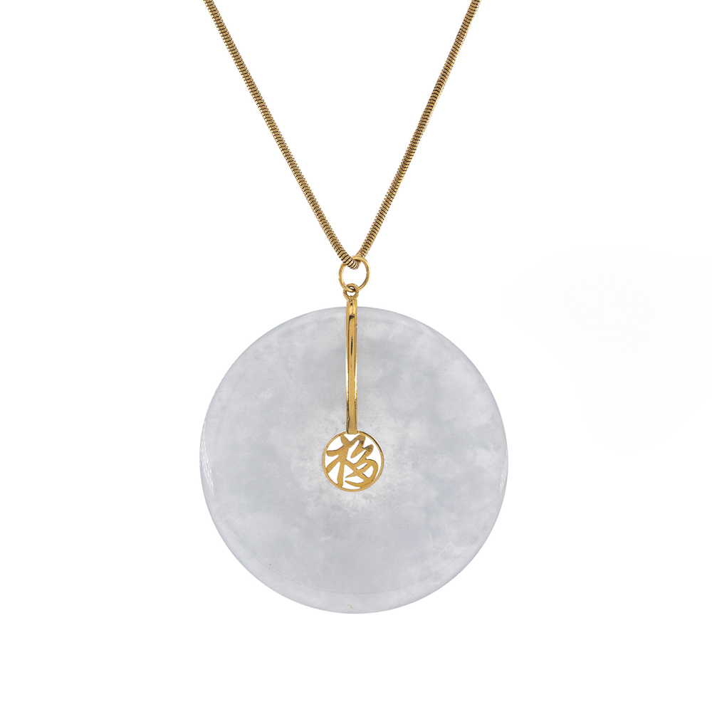 Jade and 18kt yellow gold pendant